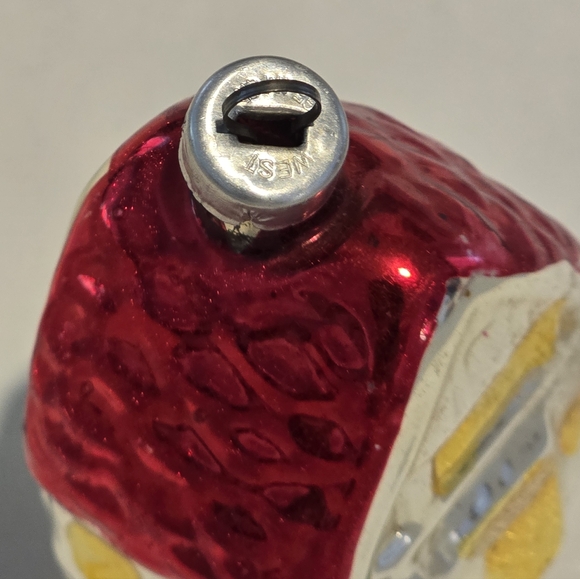 Vtg Lot 2 1950’s Original German Red Painted Mercury Glass Teapot House Ornament - Picture 10 of 15